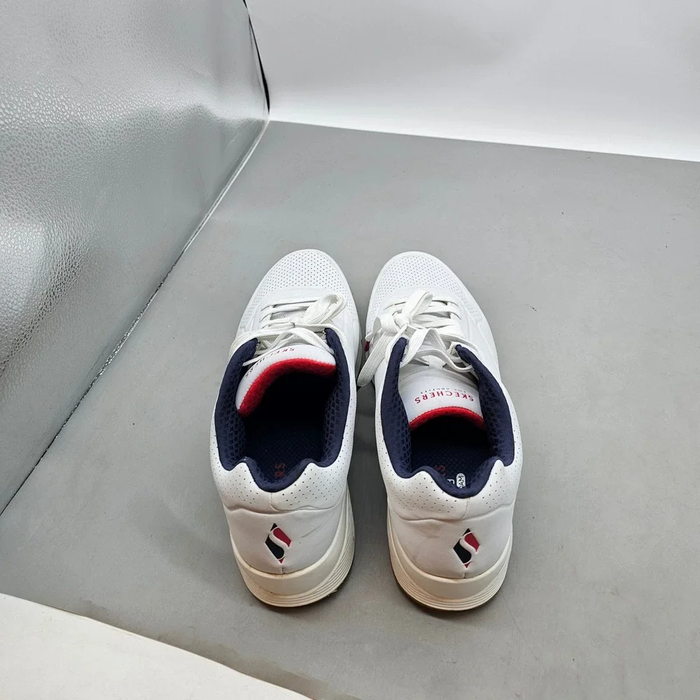 Skechers Street Uno Stand On Air Mens White Navy Red Sneakers 52458 WNVR Size 12